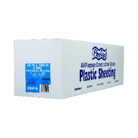 FILM-GARD Plastic Sheeting 4 mil X 16 ft. W X 100 ft. L Polyethylene Clear 625944